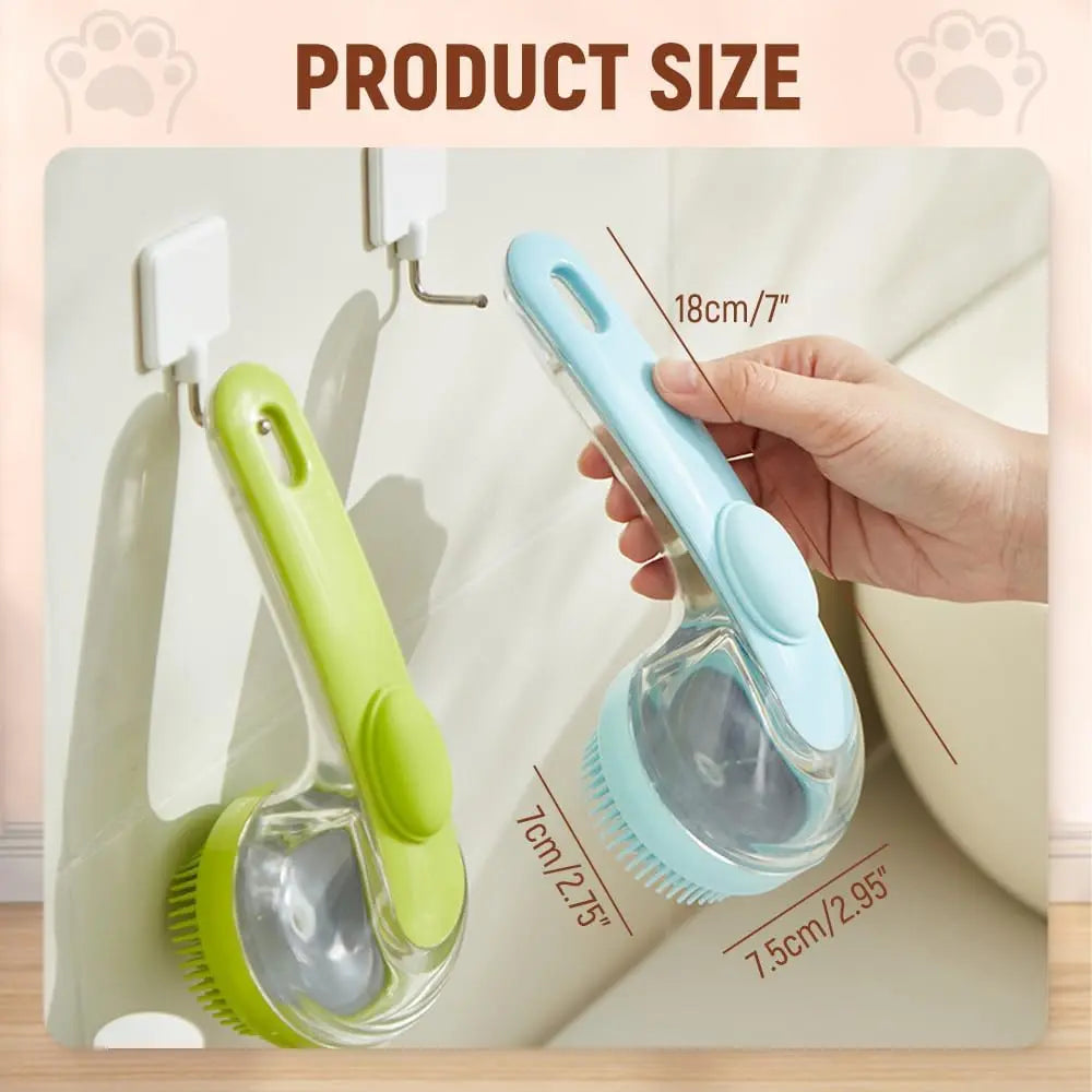 Soothing Pet Spa Brush - 2-In-1 Massage & Shampoo Dispenser for Deep Cleaning. ASMR Grooming, Gentle on All Coats!Dog&Cat Summer