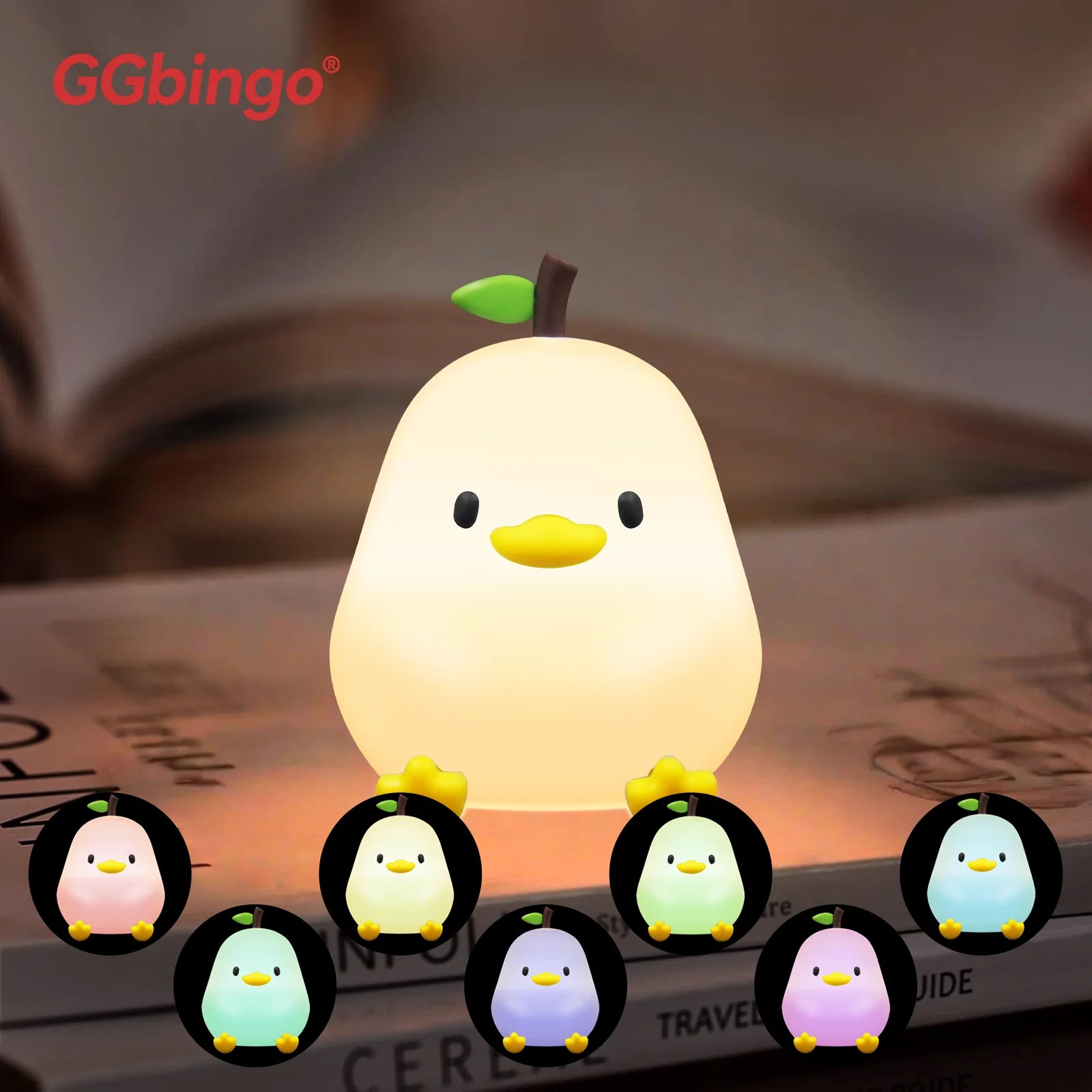Rechargeable Cute Capybara Night Light Novelty Dimmable Nursery Nightlight Touch Lamp Silicone Pat Lamp for Kids Room