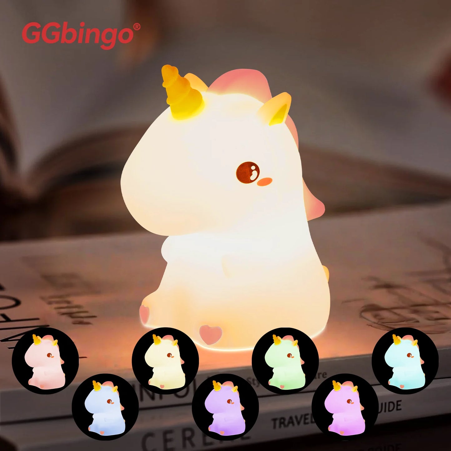 Rechargeable Cute Capybara Night Light Novelty Dimmable Nursery Nightlight Touch Lamp Silicone Pat Lamp for Kids Room