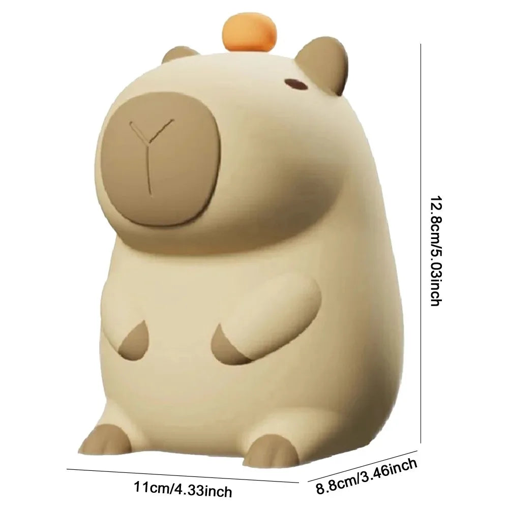Rechargeable Cute Capybara Night Light Novelty Dimmable Nursery Nightlight Touch Lamp Silicone Pat Lamp for Kids Room