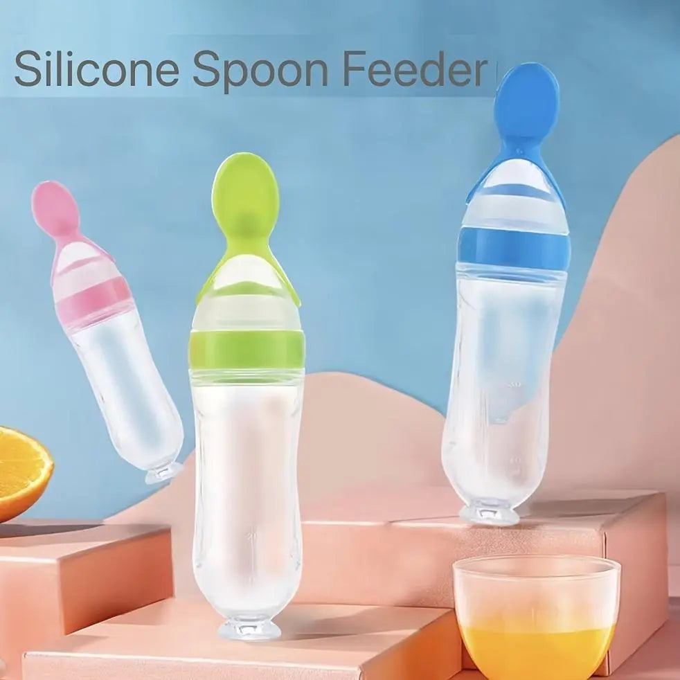 Baby Food Squeeze Feeder, Silicone Baby Milk Bottle, Baby Food Feeding Bottle, Baby Utensils, Baby Products, Drinking & Feeding Supplies, Newborn