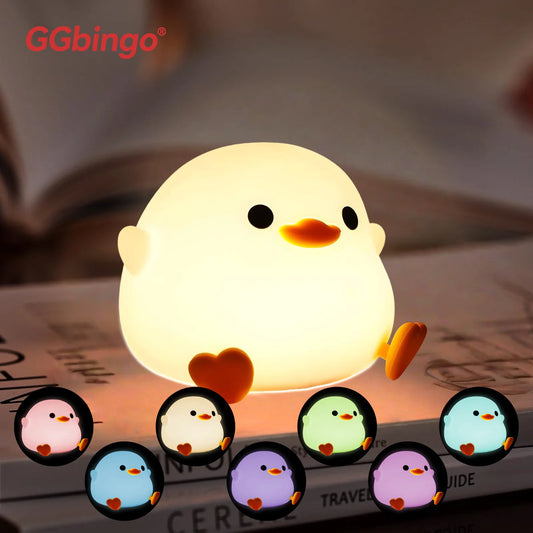 Rechargeable Cute Capybara Night Light Novelty Dimmable Nursery Nightlight Touch Lamp Silicone Pat Lamp for Kids Room