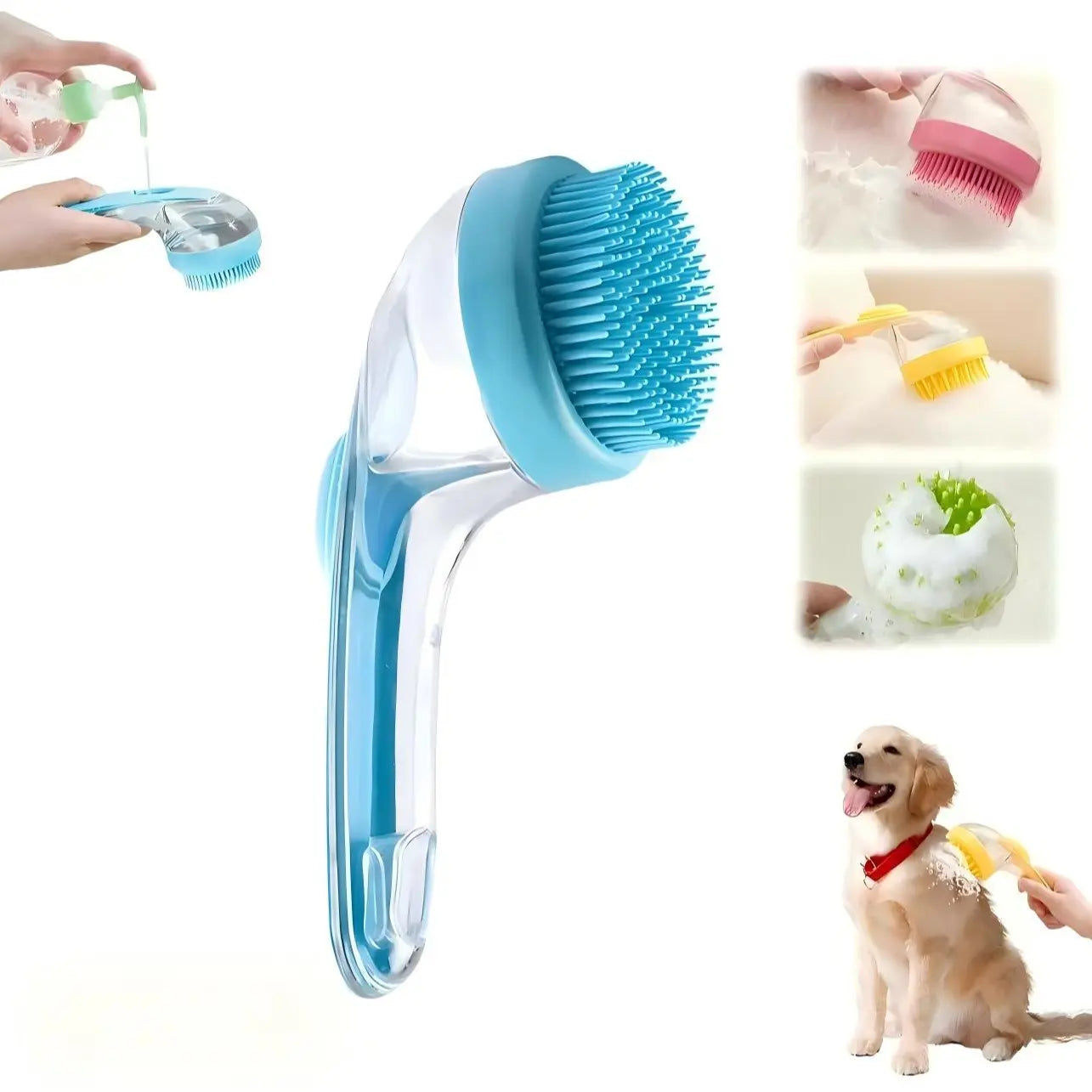Soothing Pet Spa Brush - 2-In-1 Massage & Shampoo Dispenser for Deep Cleaning. ASMR Grooming, Gentle on All Coats!Dog&Cat Summer
