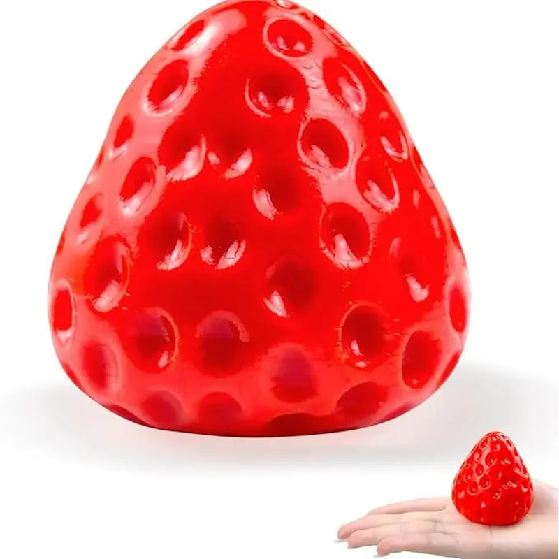 3Pcs Big Taba Squishies Strawberry, Cute Kawaii Fruit Squeeze Toy, Upgrade Fruit Squishies, Kawaii Sticky Stress Toy, Clear Fidget Toys, Valentines Gift for Kids, Teen Boys Girls Birthday Gift Ideas