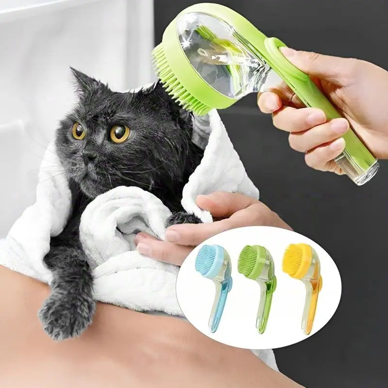Soothing Pet Spa Brush - 2-In-1 Massage & Shampoo Dispenser for Deep Cleaning. ASMR Grooming, Gentle on All Coats!Dog&Cat Summer