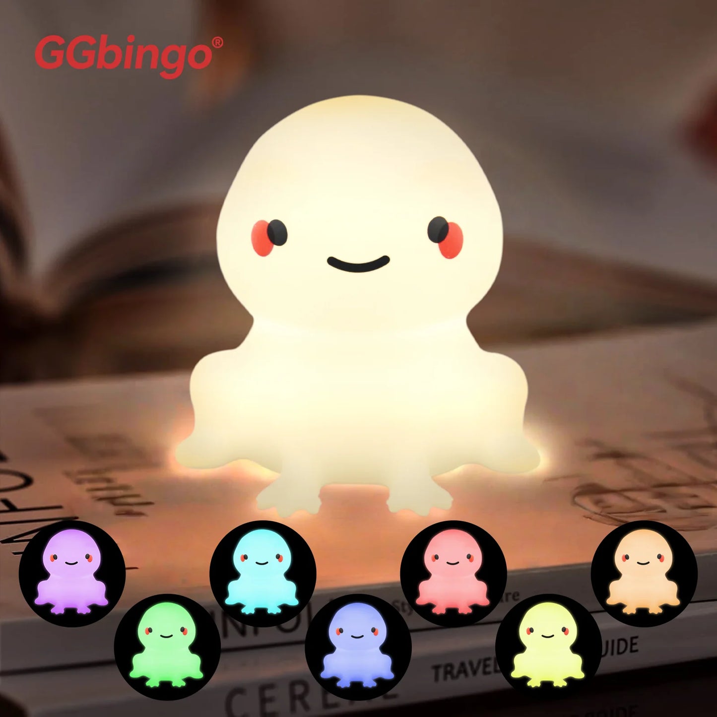 Rechargeable Cute Capybara Night Light Novelty Dimmable Nursery Nightlight Touch Lamp Silicone Pat Lamp for Kids Room